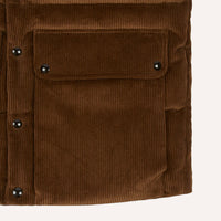 Drake's, Doudoune Sans manches, Velours Marron
