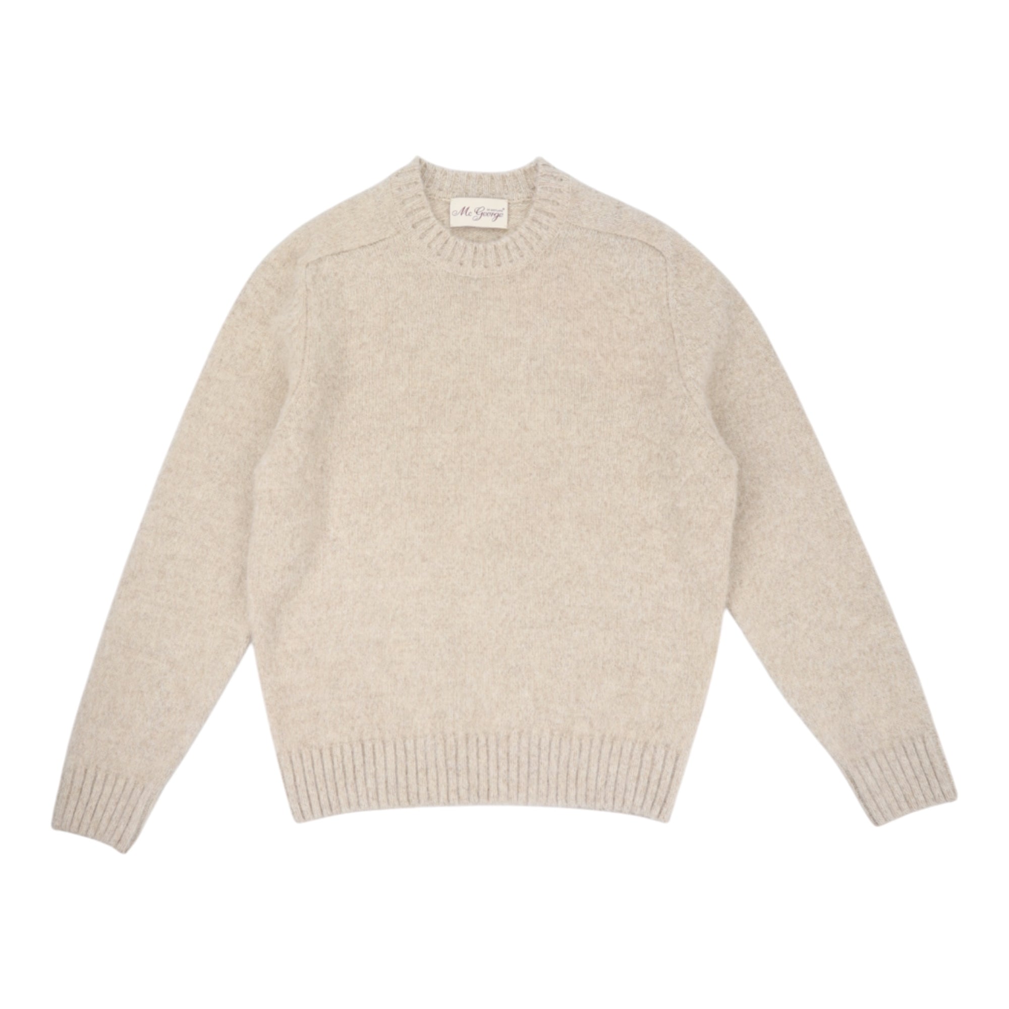 Mc George Of Scotland, Pull Shetland, Col rond, Beige