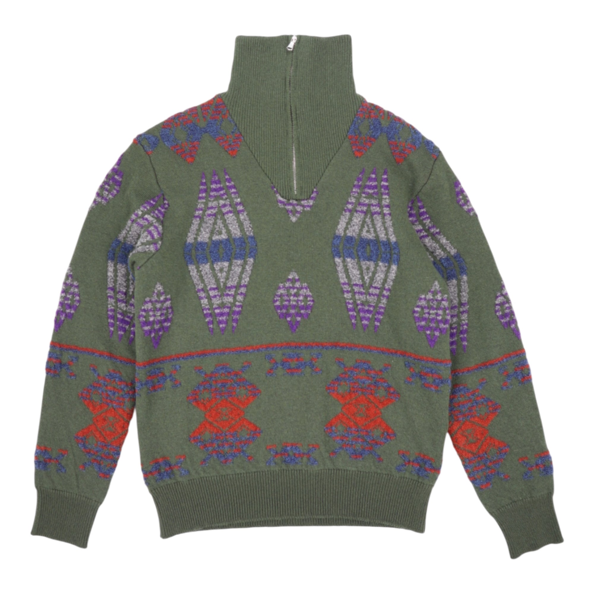 Gallia, Pull jacquard à col zippé Clifton, Vert