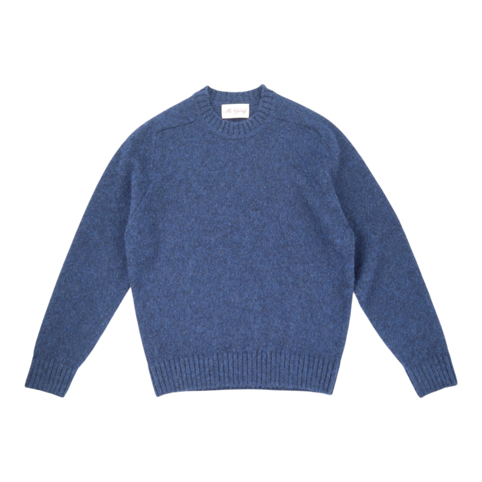 Mc George Of Scotland, Pull Shetland, Col rond, Bleu