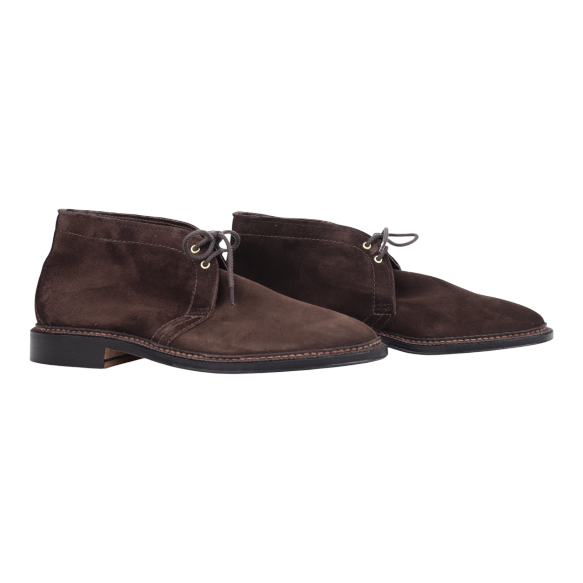 Alden X BECFIN, Unlined Chukka Boot Semelle Cuir, Suede, Dark chocolate