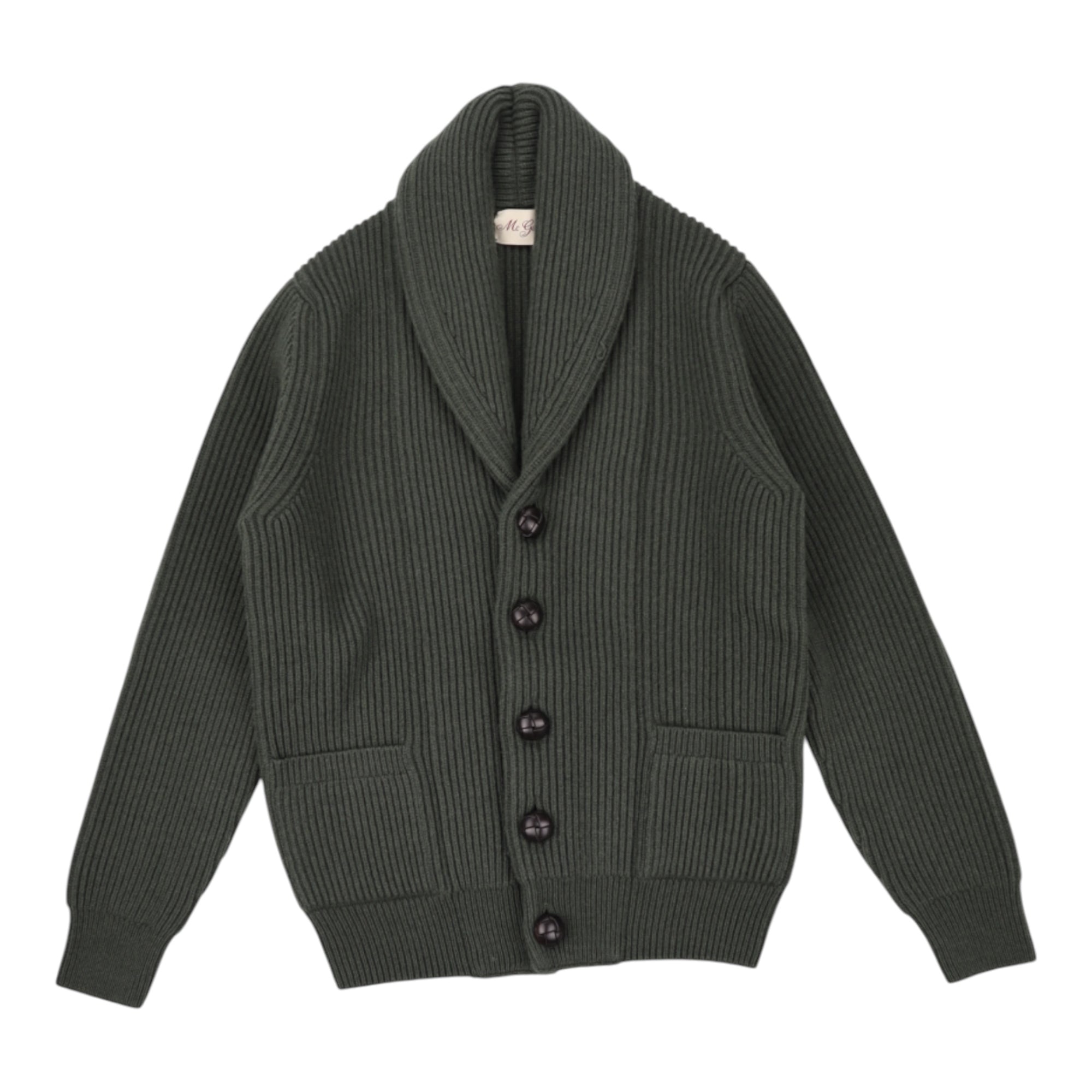 Mc George Of Scotland, Gilet Boutonné Col Châle, Vert