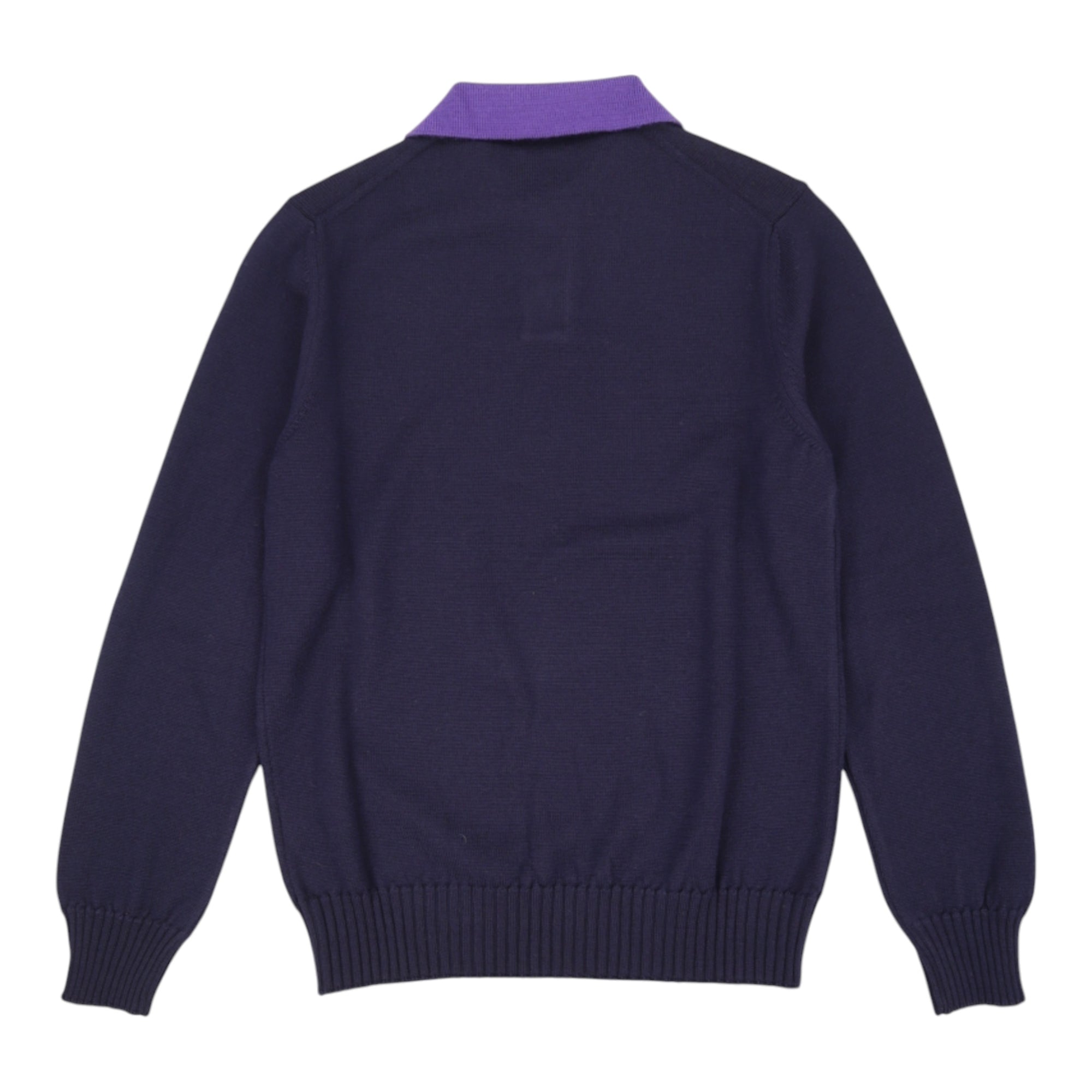 Gallia, Pull polo en laine mérinos dalton, Bleu/violet
