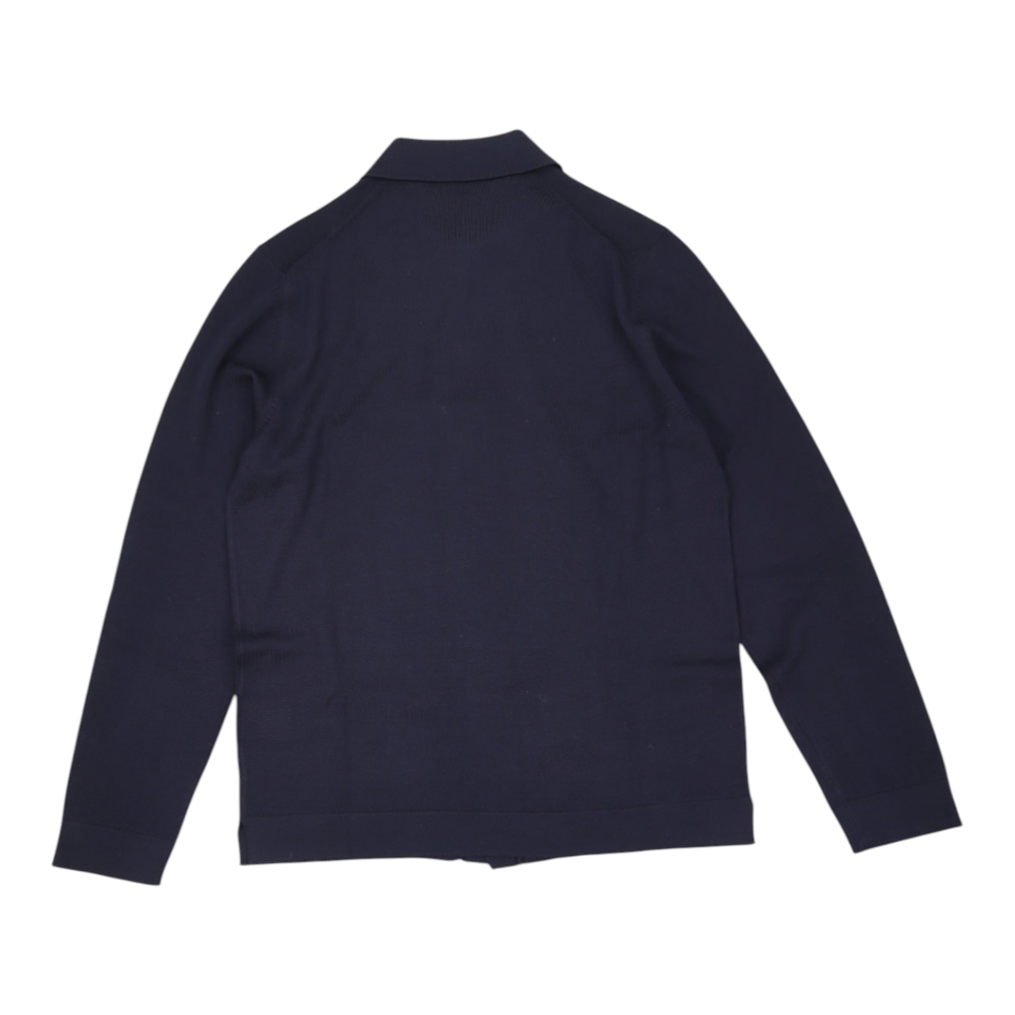 BECFIN, Cardigan chemise en laine mérinos extra-fine, Navy