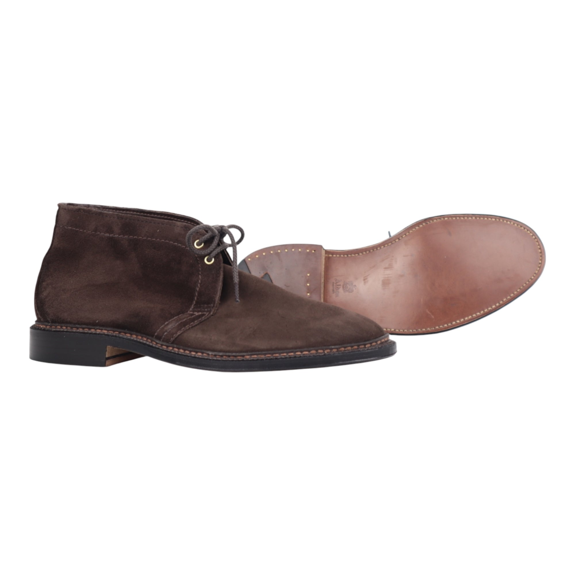 Alden X BECFIN, Unlined Chukka Boot Semelle Cuir, Suede, Dark chocolate