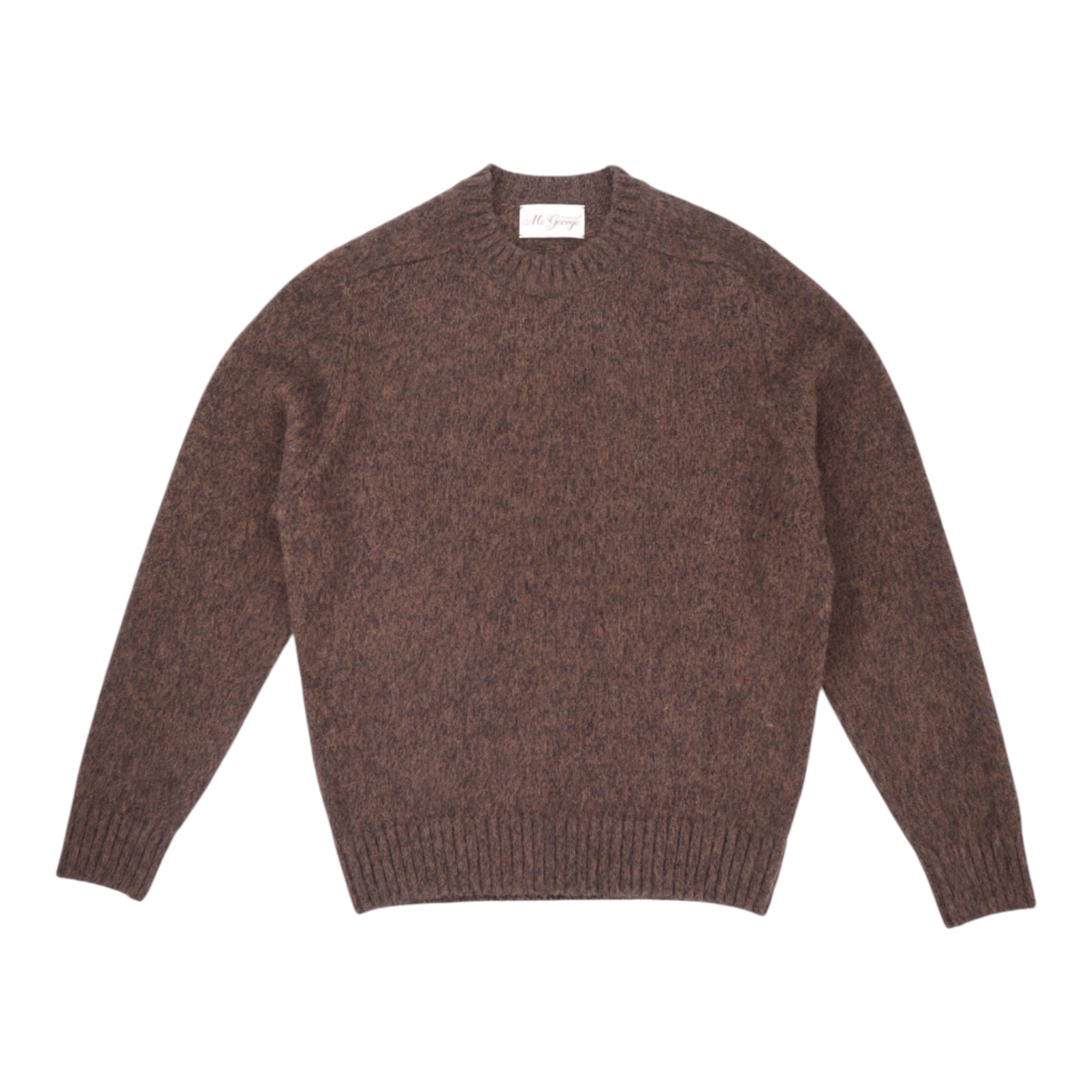Mc George Of Scotland, Pull Shetland, Col rond, Marron