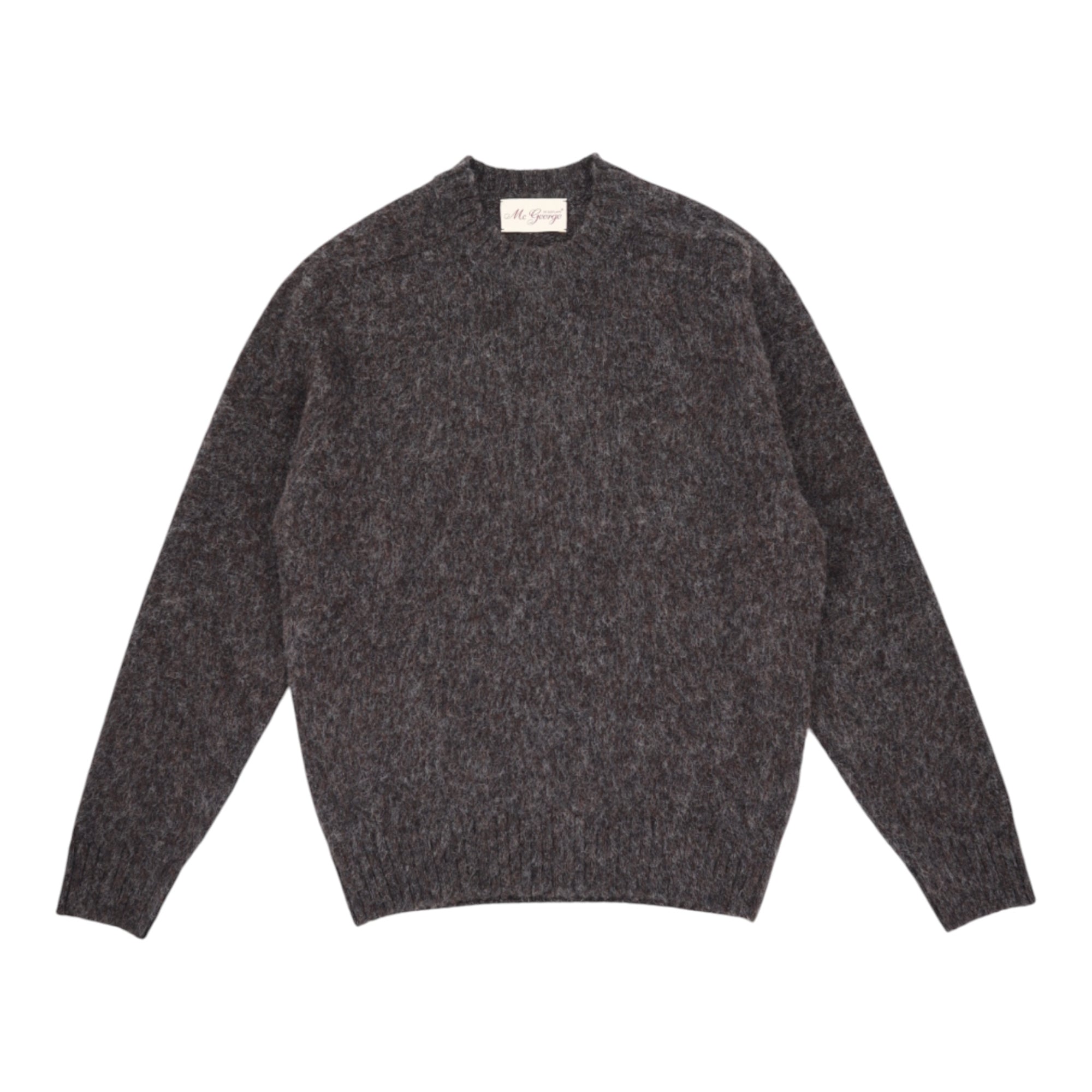 Mc George Of Scotland, Pull Shetland, Col rond, Gris