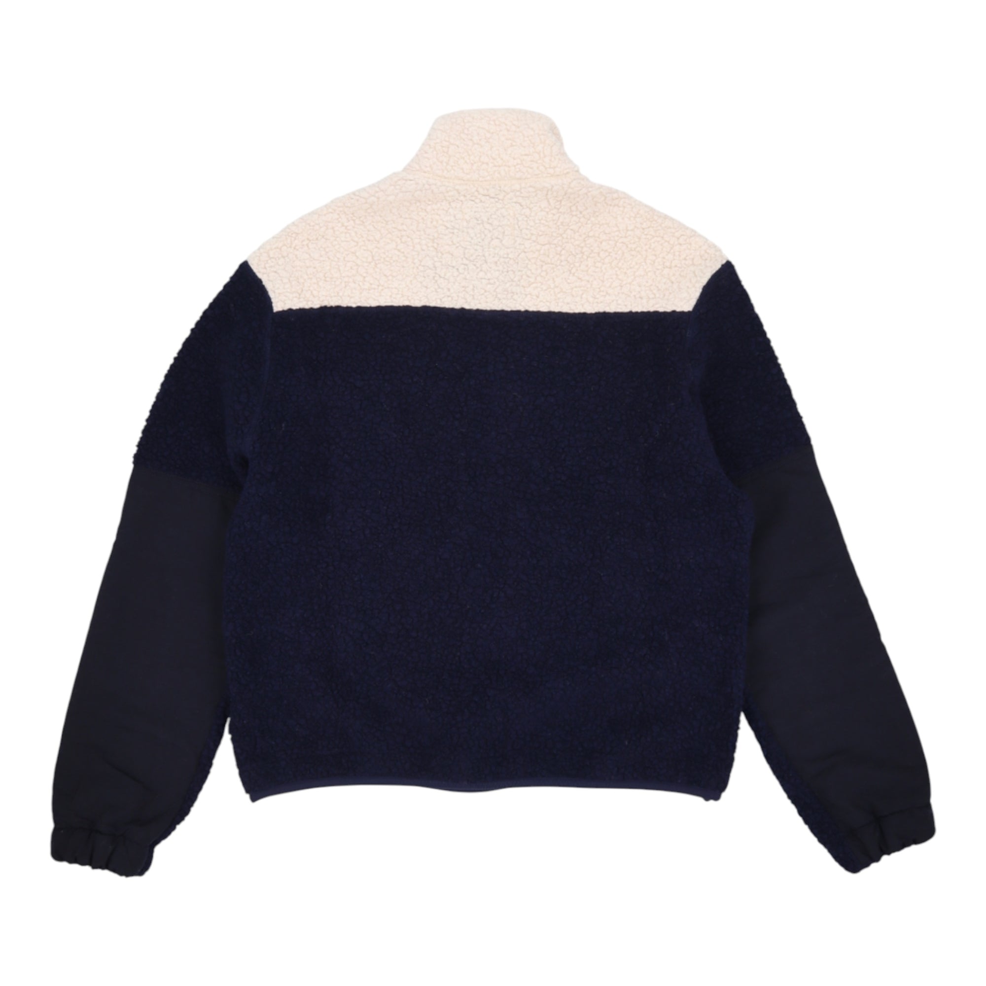 Drake's, Veste demi-zip en laine bouclée, Ecru, Navy, Kaki