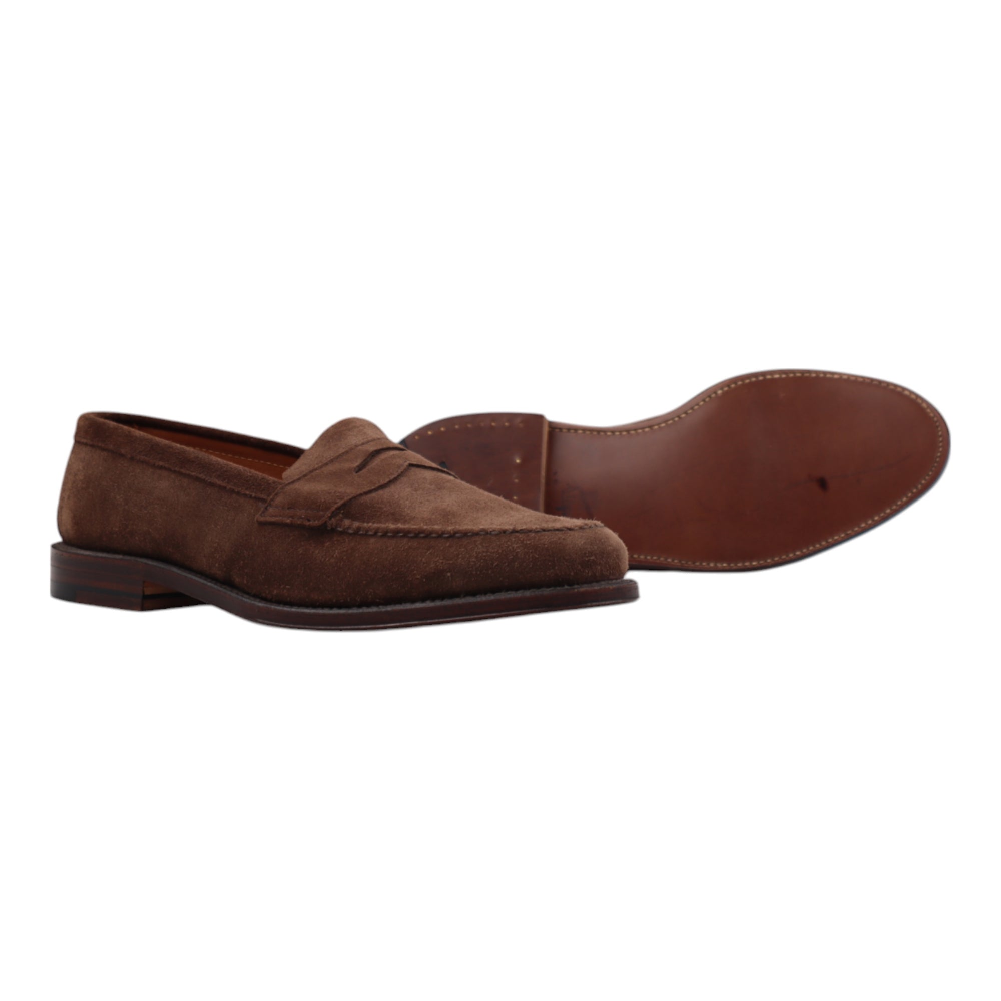 Alden, Penny Loafer, Suede, Brown