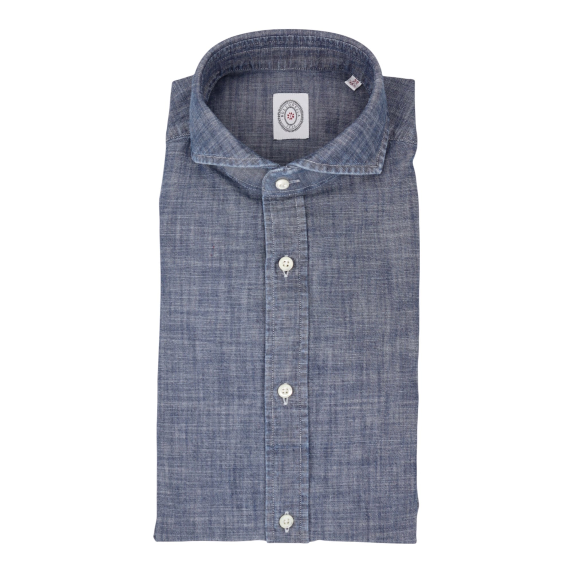 BOLZONELLA, Chemise Buell, Oxford denim foncée