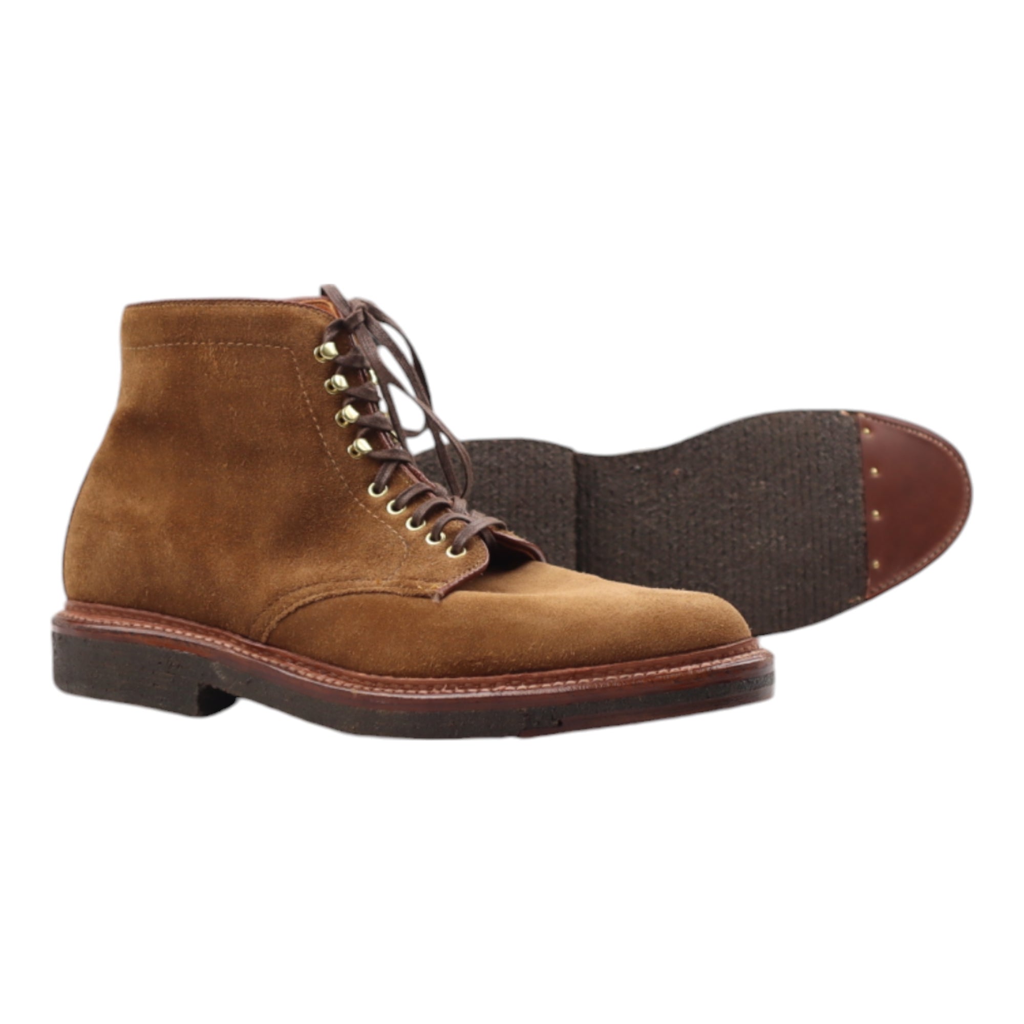 Alden, Plain Toe Boot, Suede, Snuff