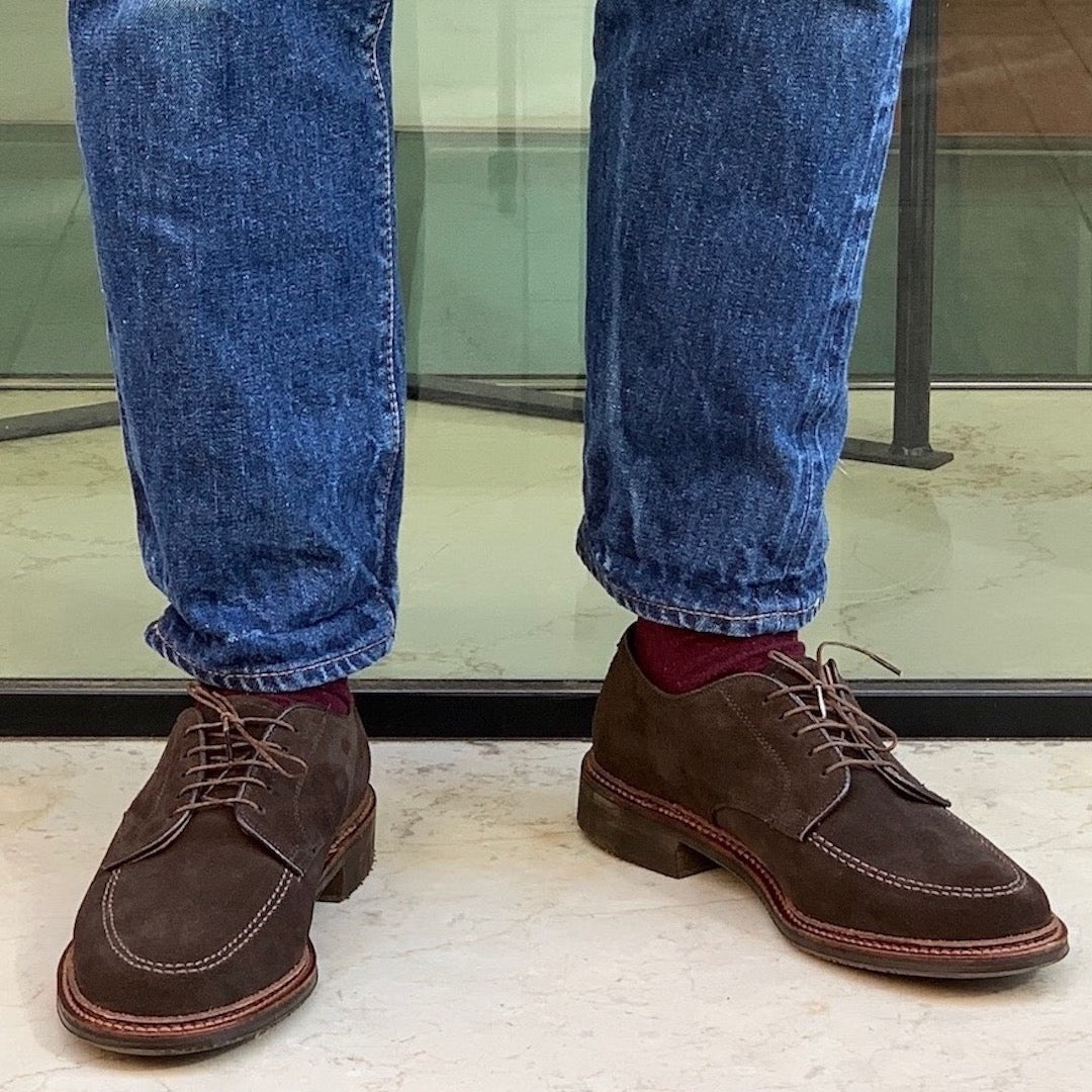 Alden, Mocc Toe Blucher, Suede, Brown