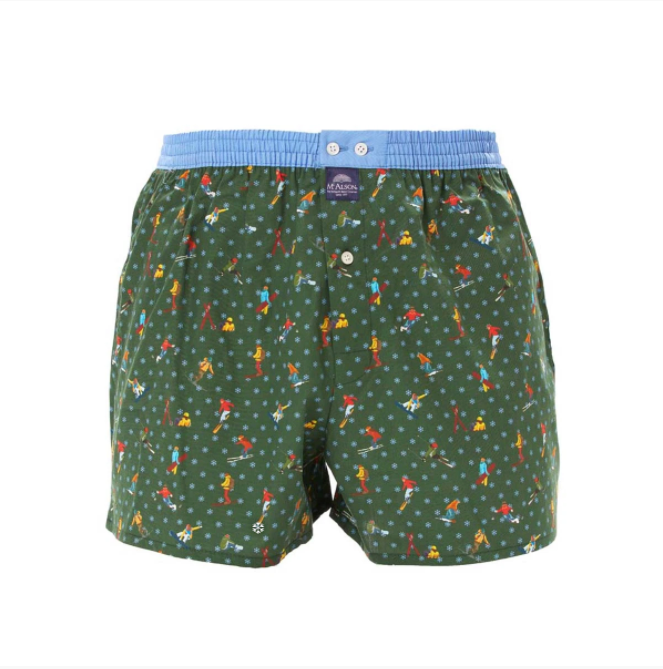 McAlson, Caleçon Skieurs, Coton, Vert