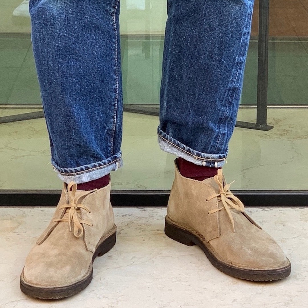 Drake's, CLIFFORD Desert Boot Semelle Crêpe, Suede, Sand