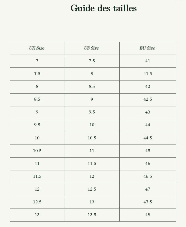 Size Taille Chaussure 7y Chart Taille Chaussures Europe Shoe Size