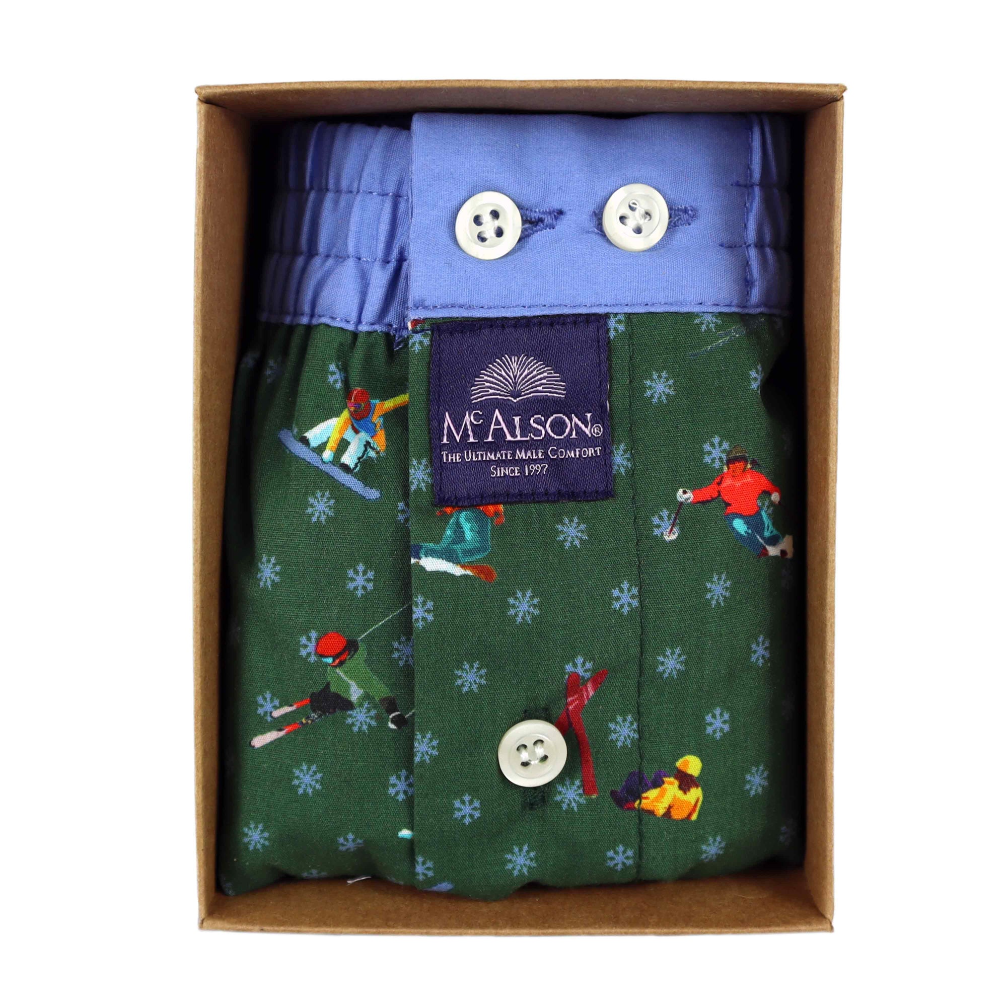 McAlson, Caleçon Skieurs, Coton, Vert