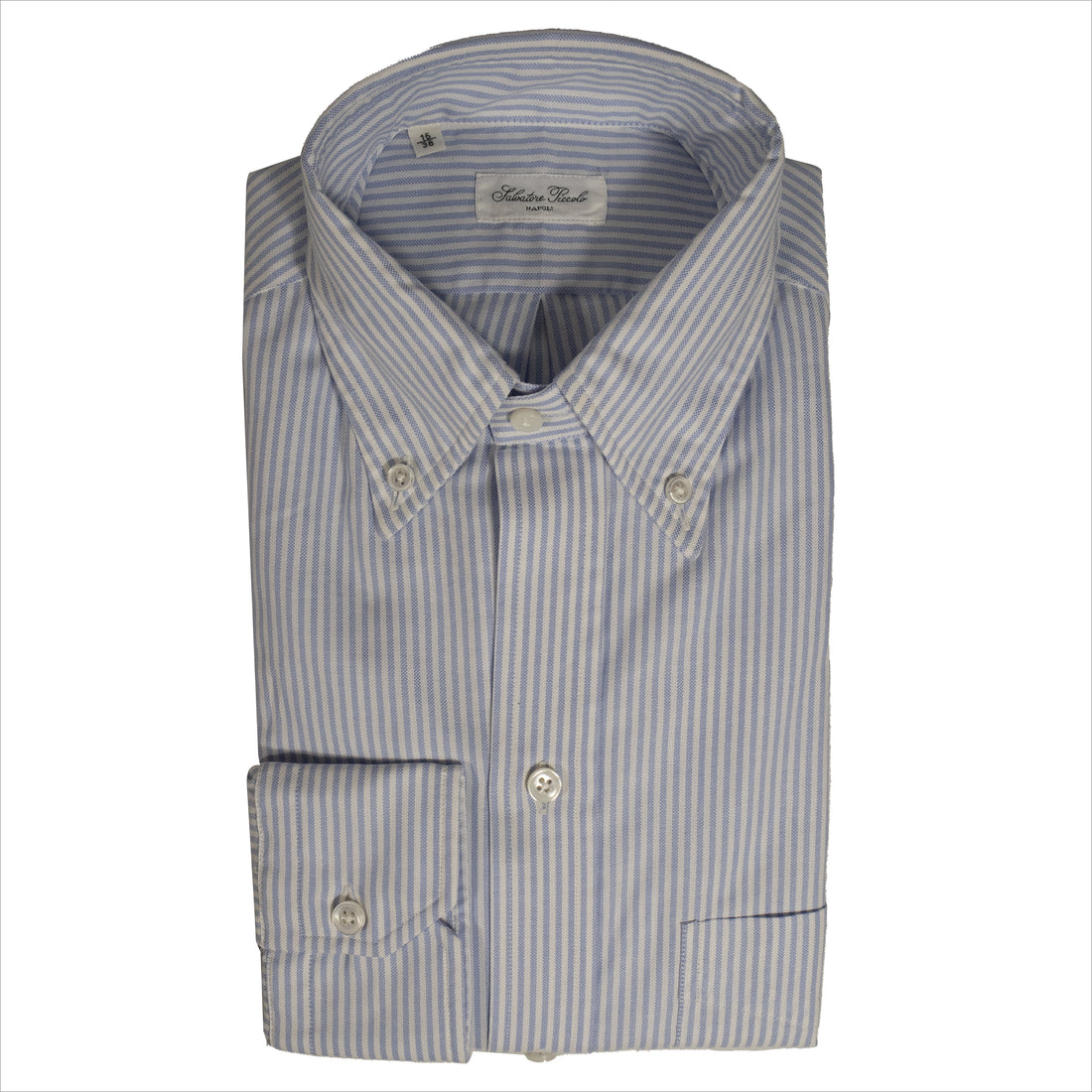 Salvatore Piccolo, Chemise Rayures Bleues, Coton Oxford