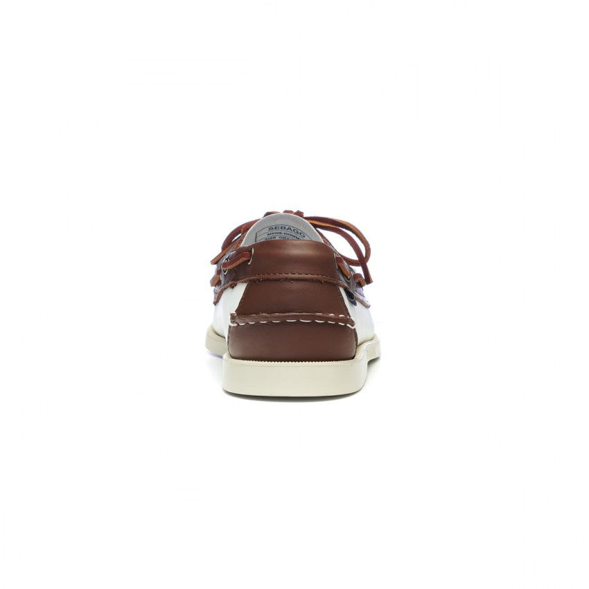 Sebago, Portland, Cuir, White/Brown