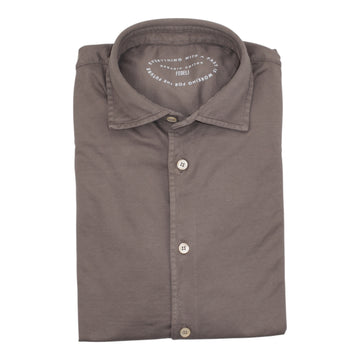 Fedeli, Chemise, Jersey De Coton, Marron