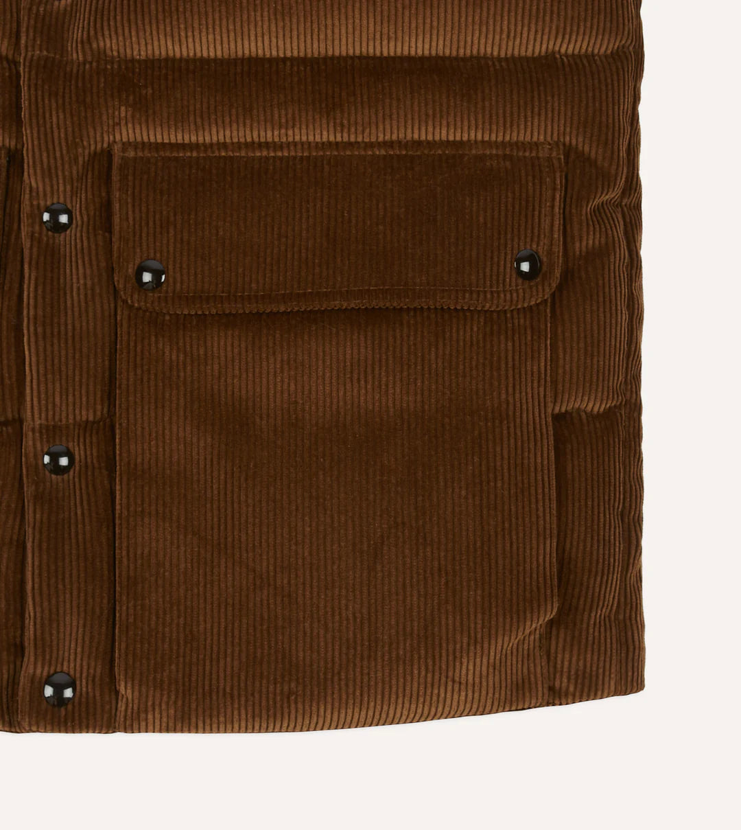 Drake's, Doudoune Sans manches, Velours Marron