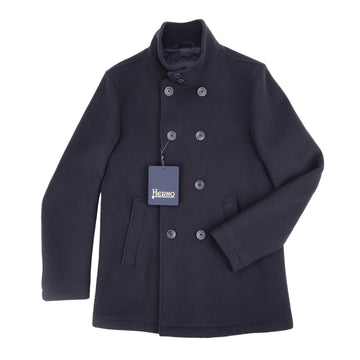 Herno, Manteau croisé à col montant, Navy