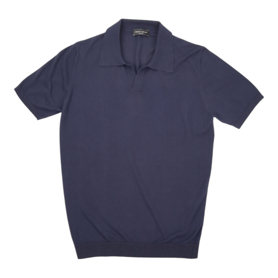 Roberto Collina, polo coton, Navy