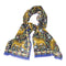 Drake’s, Foulard en laine et soie bleue à imprimé tigre