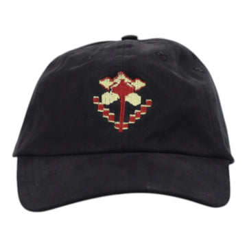 Drake's, casquette baseball, washed black flower emblem