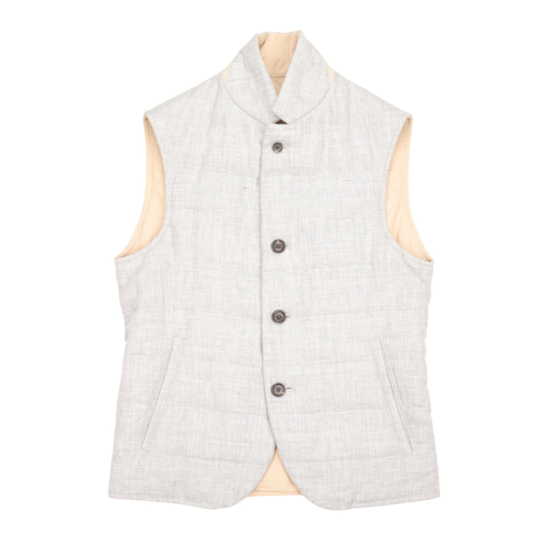 Eleventy, Gilet réversible, Gris/Beige