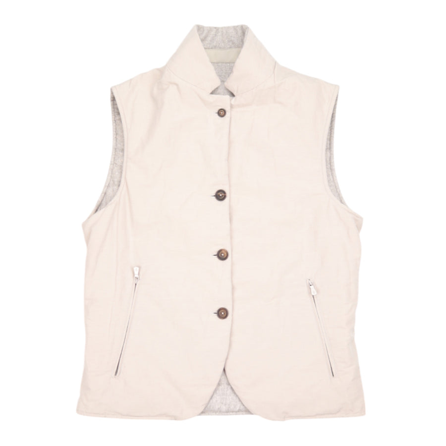 Eleventy, Gilet réversible, Gris/Beige