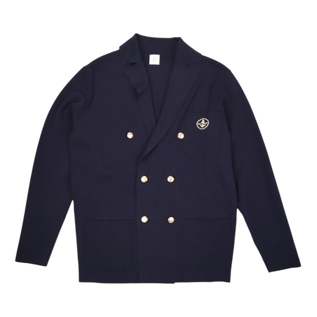 Eleventy, Veste double maille croisée, Navy