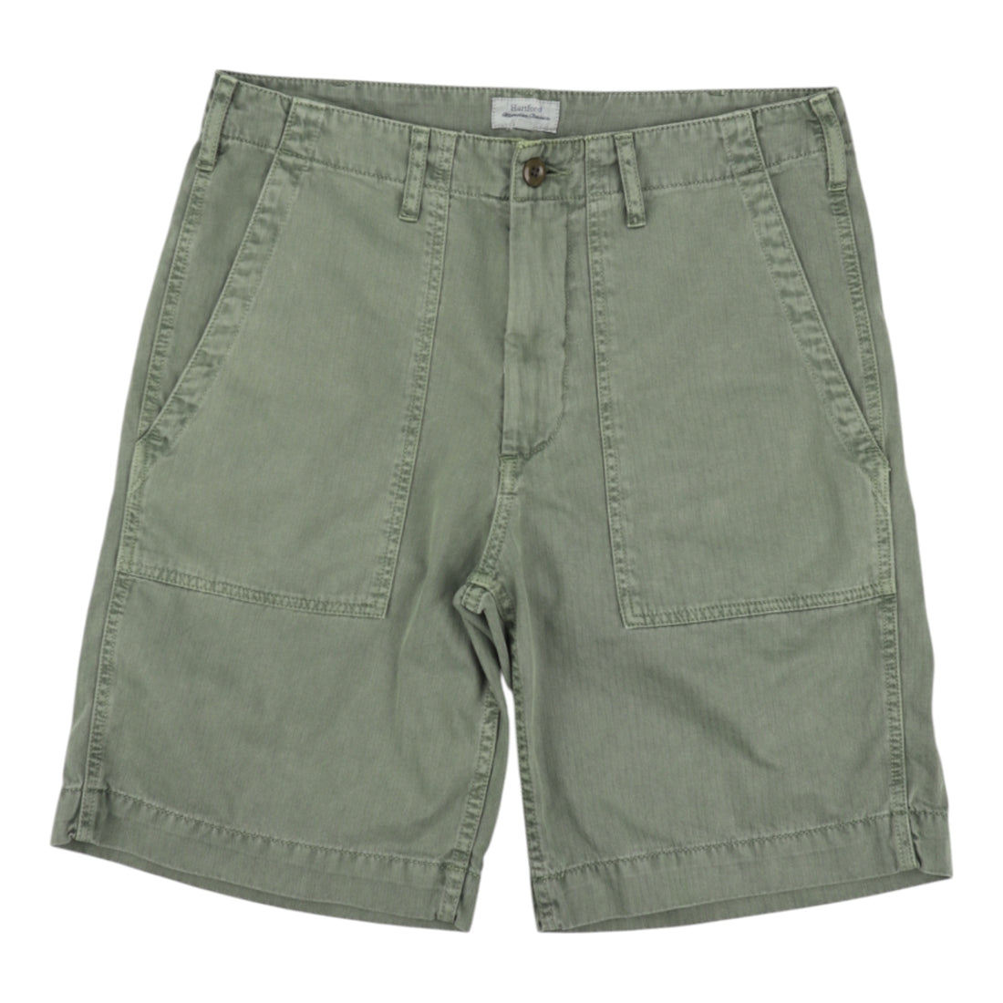 hartford, bermuda tissu herringbone, Militaire