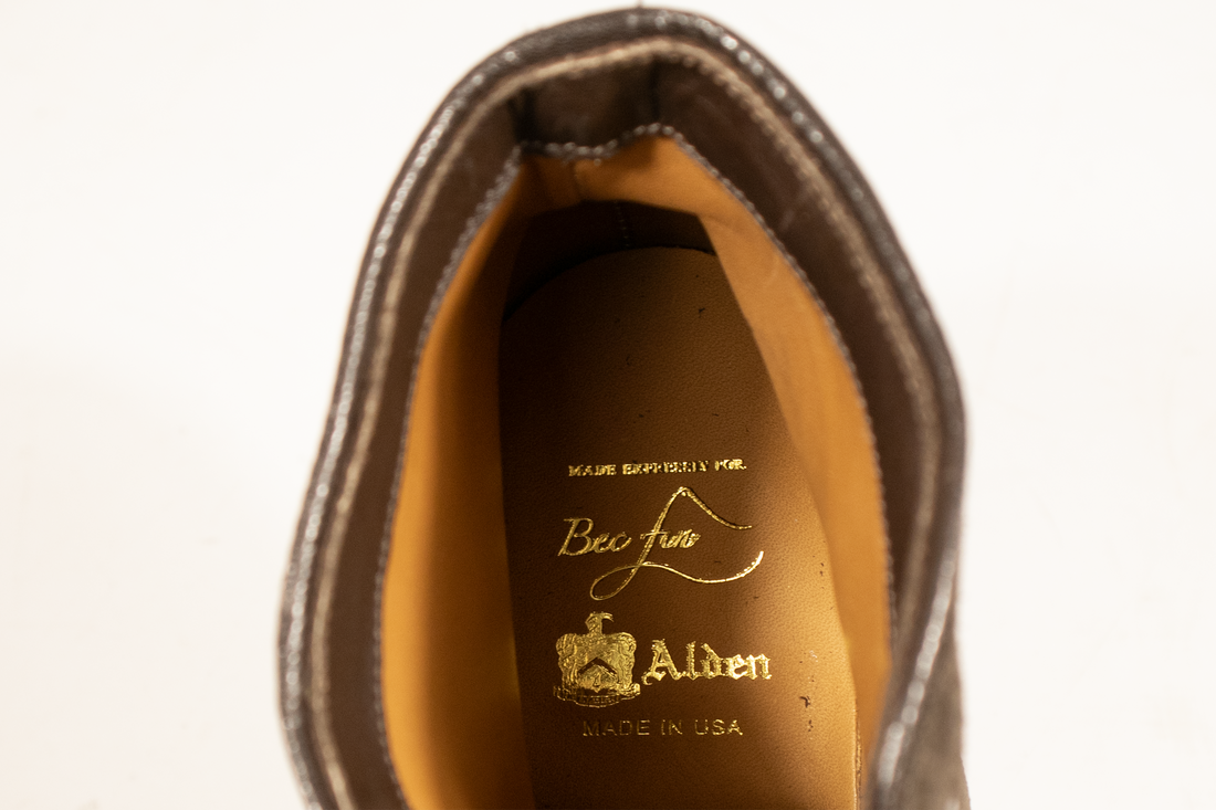 Alden, Plain Toe Boot, Suede, Dark Chocolate