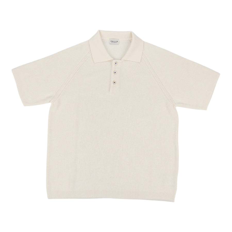 gallia, polo Madison, maille anglaise, blanc
