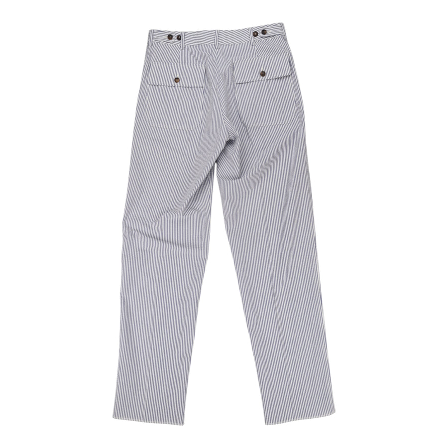 Doppiaa, Pantalon Aartemas seersucker, rayures blanches et bleues