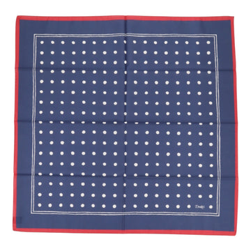 DRAKE'S, Bandana carré Navy Polka Dot