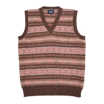 Drake's, Pull "Fair Isle", Marron