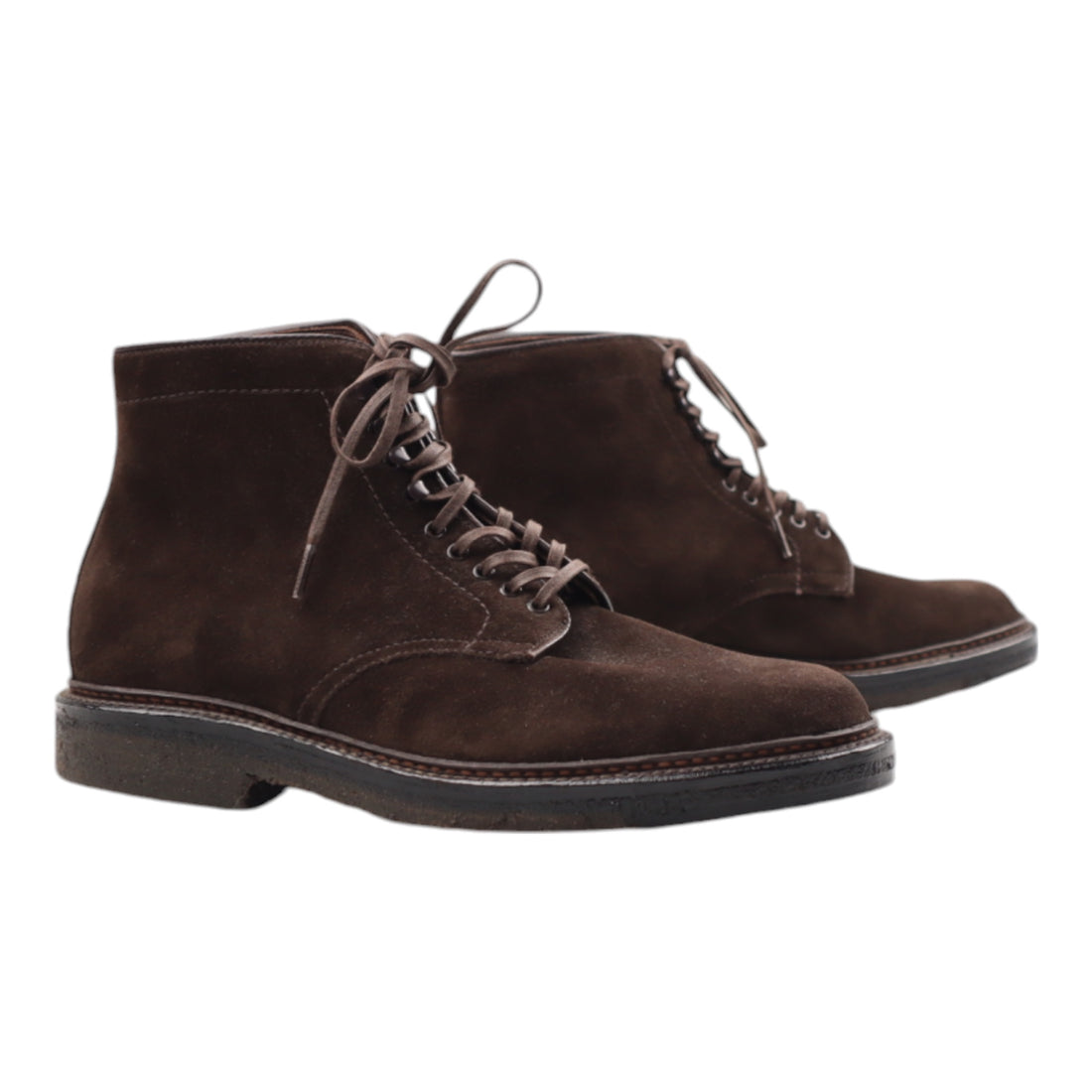 Alden, Plain Toe Boot, Suede, Dark Chocolate