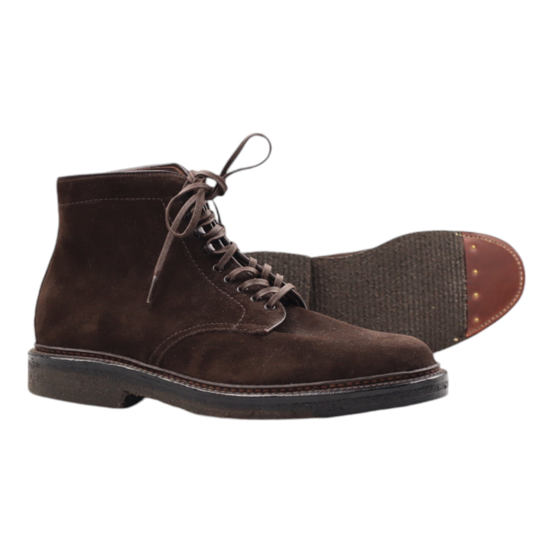 Alden, Plain Toe Boot, Suede, Dark Chocolate