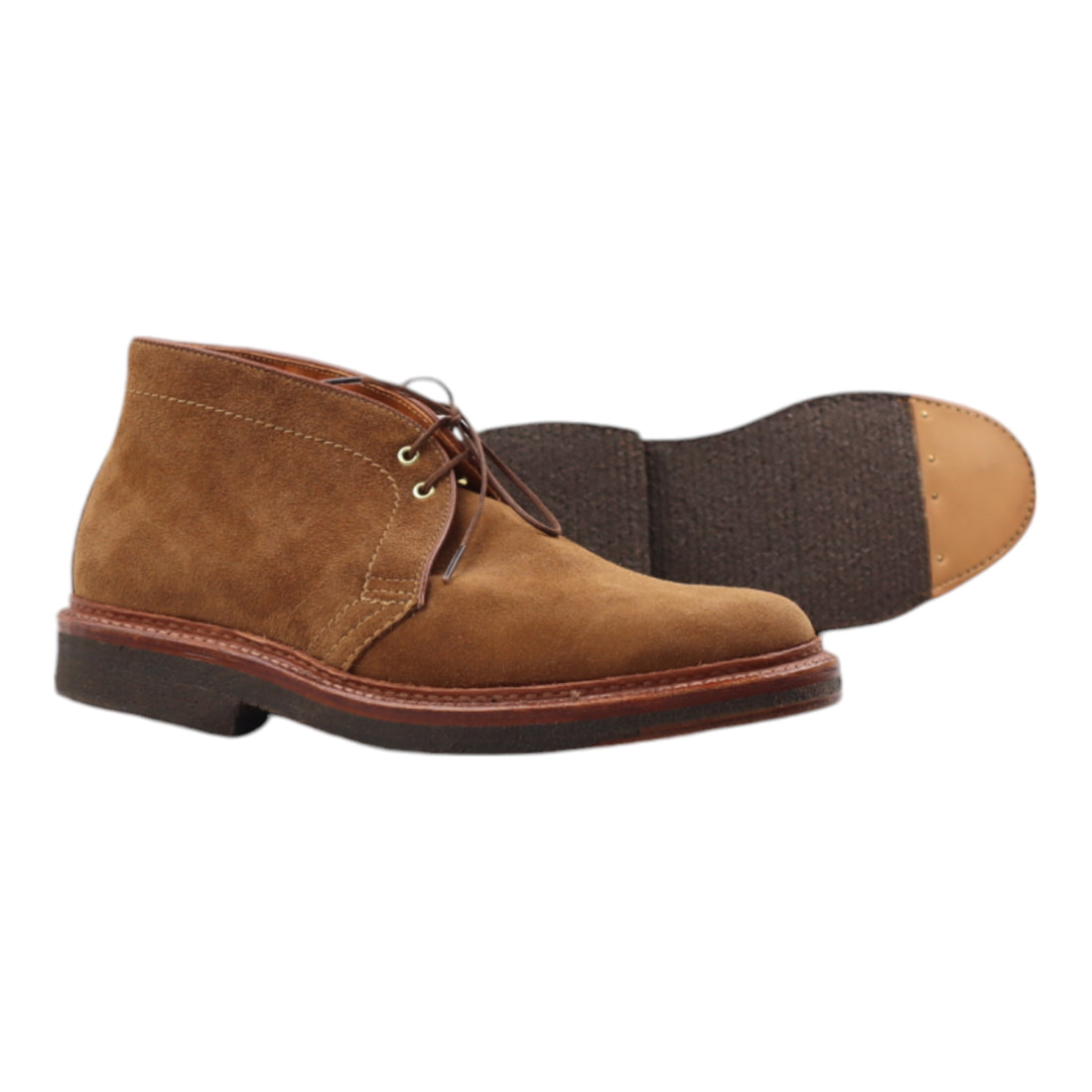 Alden, Unlined Chukka Boot Semelle Crêpe, Suede, Snuff