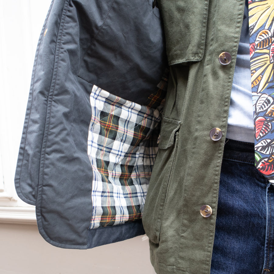 Drake's, Blouson coton waxé, Navy