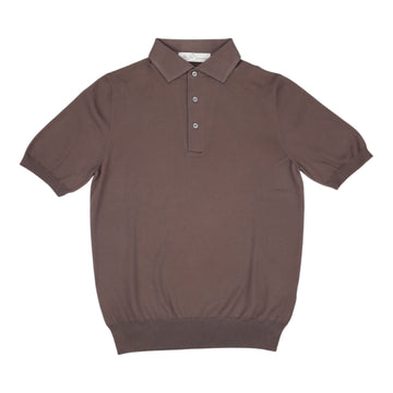 BEC FIN, Polo coton, Trois boutons, Marron