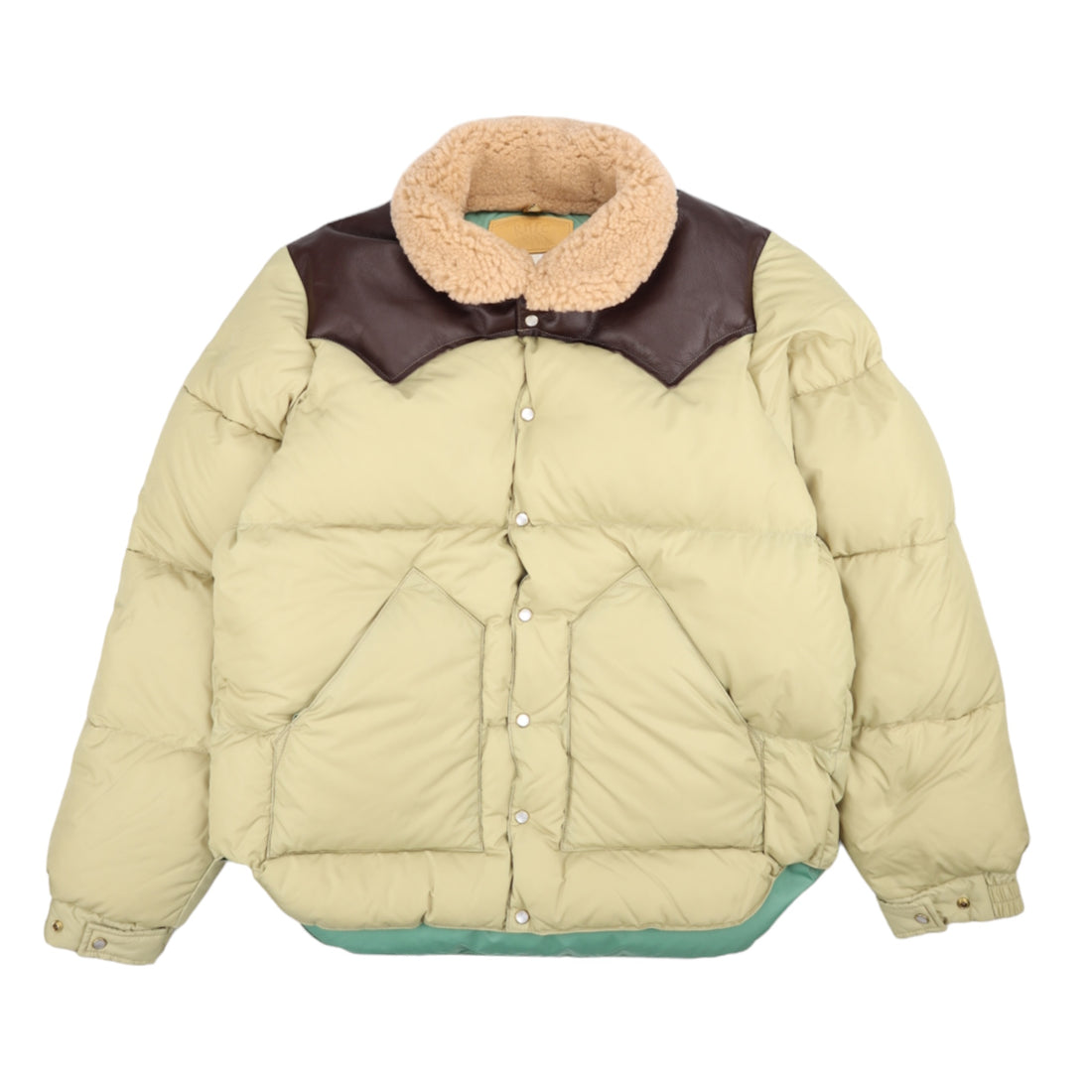 Rocky Mountain Featherbed, Doudoune Christy col shearling, Tan