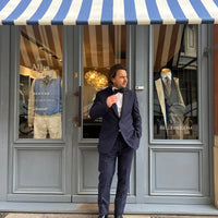 Lardini, Smocking, Laine et Soie, Navy