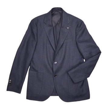 Lardini, Veste carreau , Bleu marine