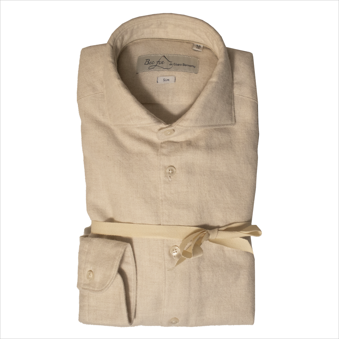 Bec Fin, Chemise, Flanelle de Coton, Ecru