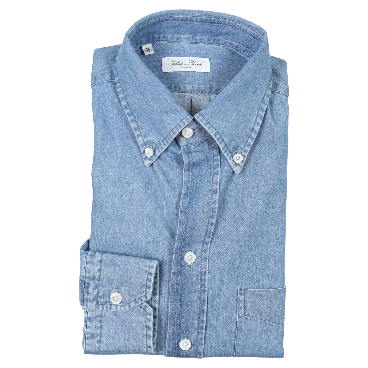 Salvatore Piccolo, Chemise George — Denim bleached