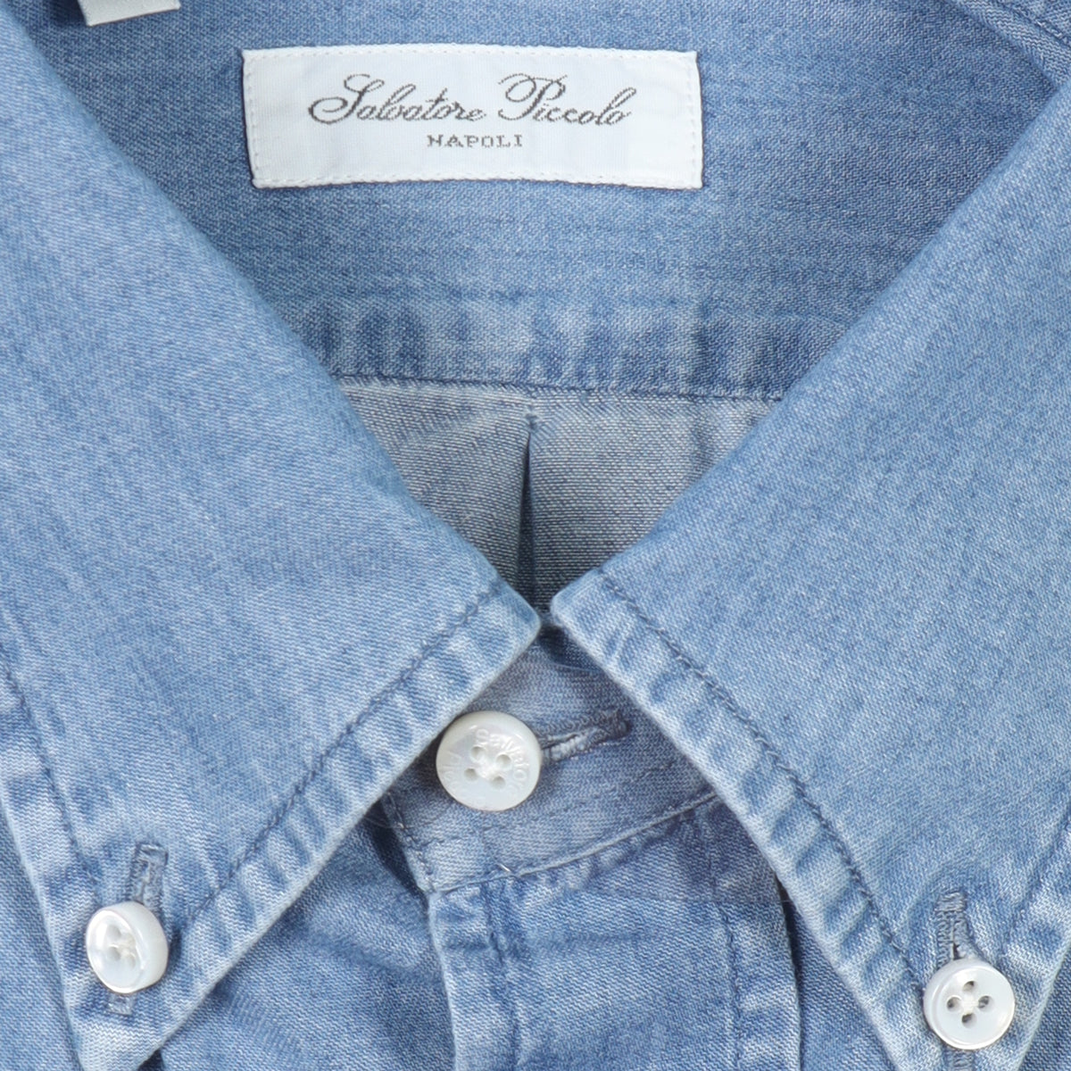 Salvatore Piccolo, Chemise George — Denim bleached