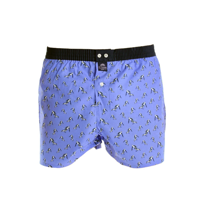 McAlson, Caleçon Ski Light Blue, Coton, Bleu Ciel &amp; Marine