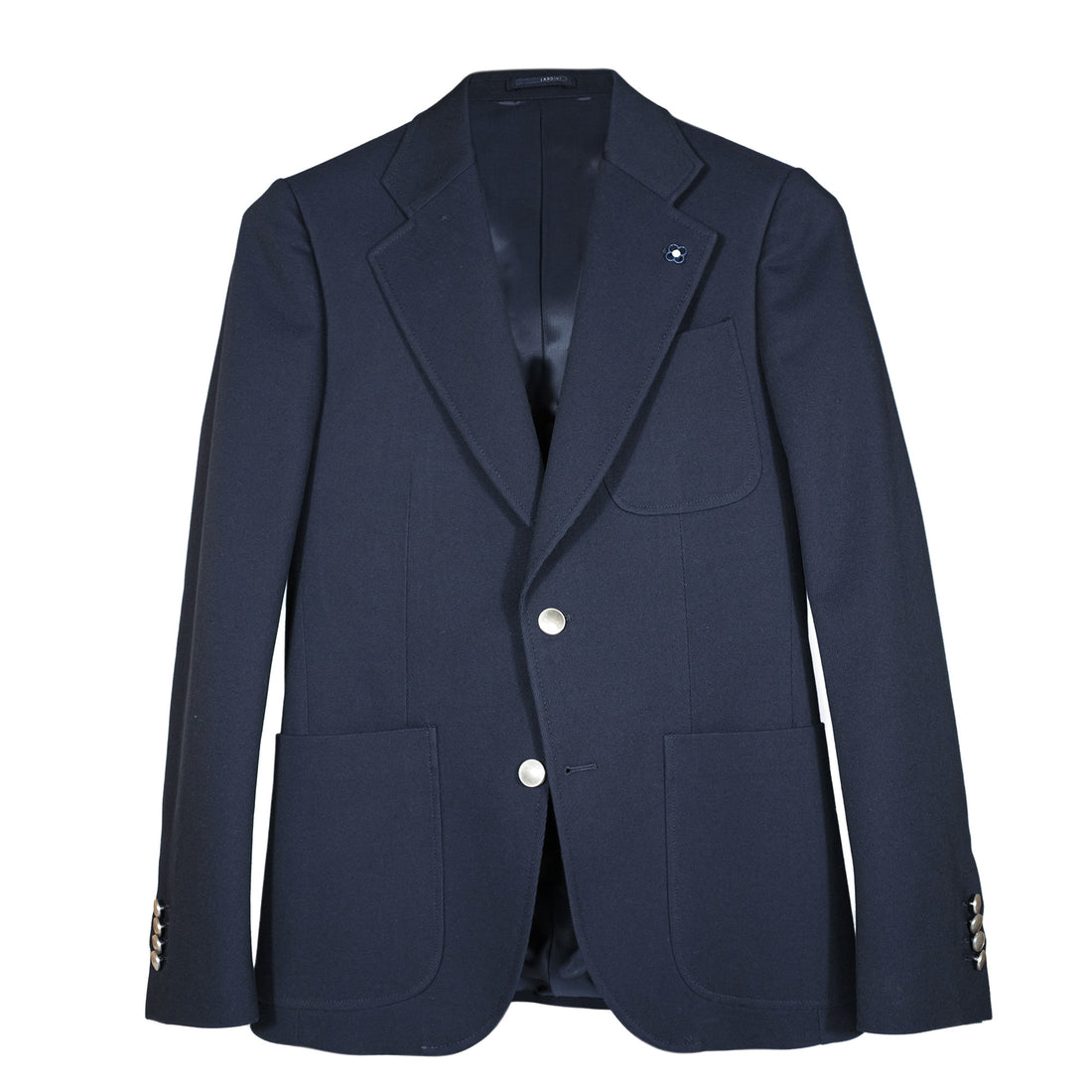 Lardini, Veste Pied De Poule, Coton/Laine, Navy